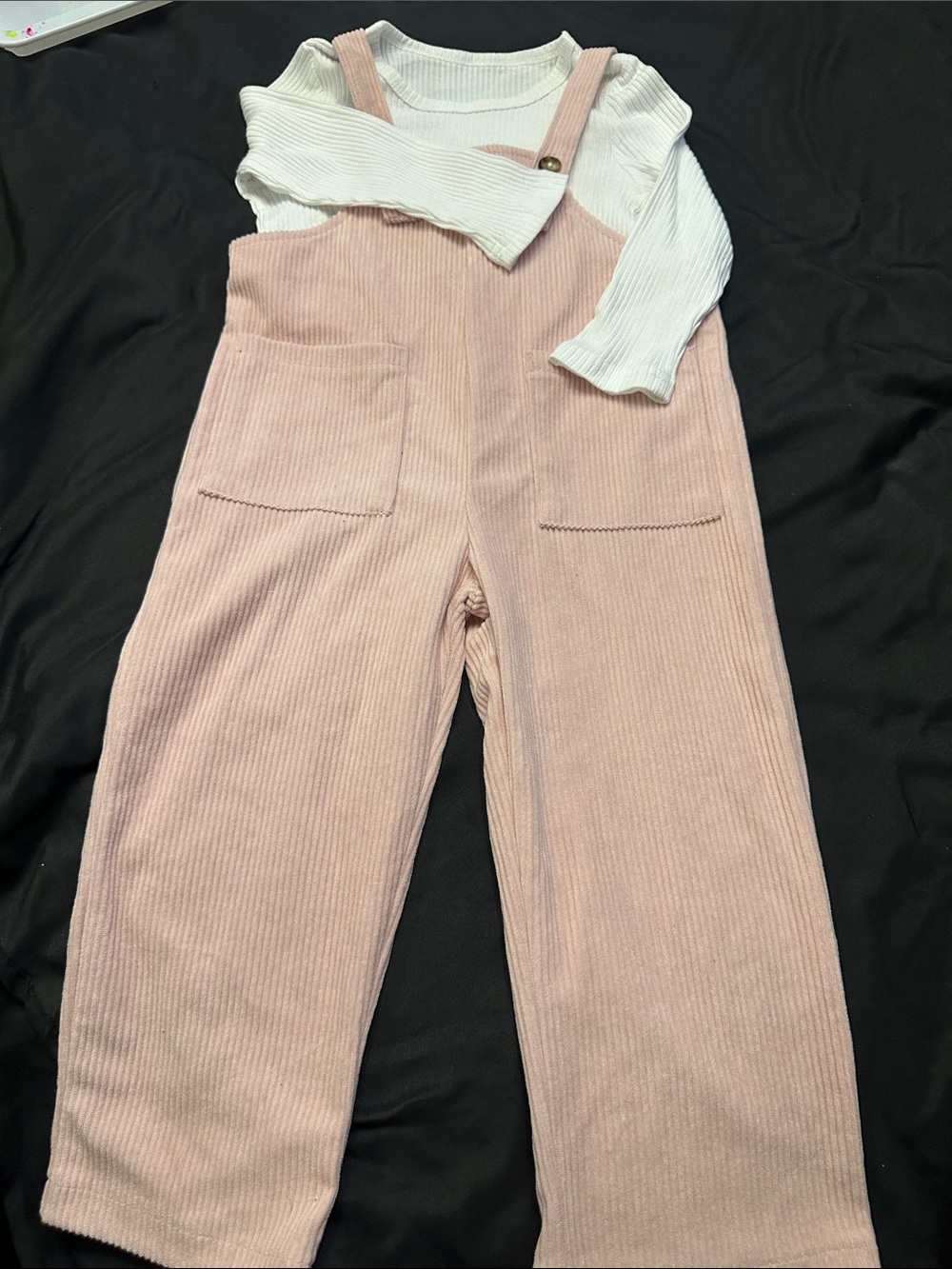 Soft Pink Corduroy Overalls for Kids - Classic Adjustable Style